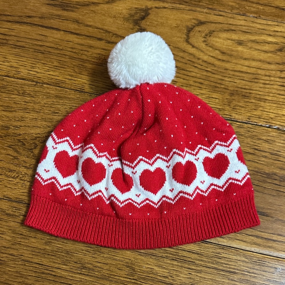 Janie and Jack Red Heart Pattern Beanie